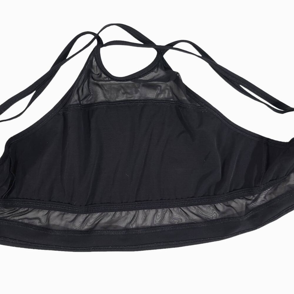 PINK Victoria's Secret Sport Bralette Cross Strap Mesh Back Close Black Large - Picture 3 of 10